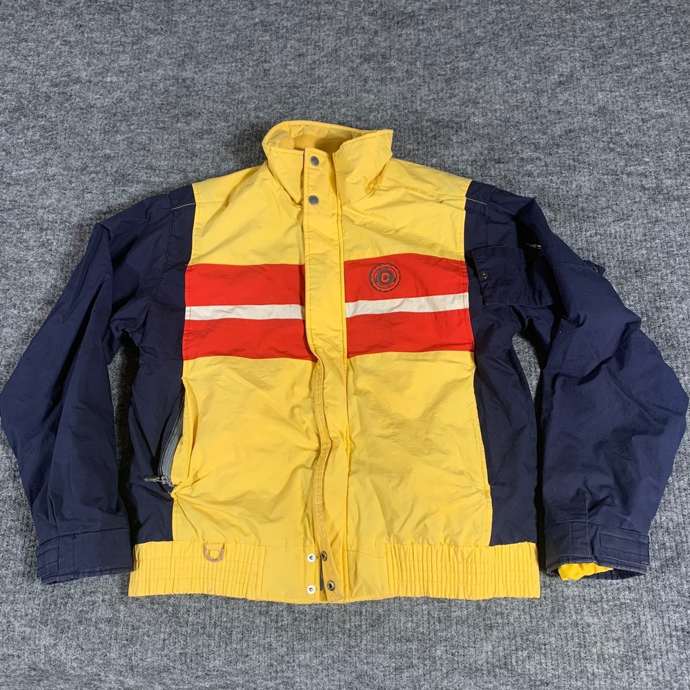VTG Robert Peritz California Jacket Mens Small Yellow Nautical Sailing Y2K Retro